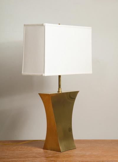 Modernist Pair of Brass Table Lamps