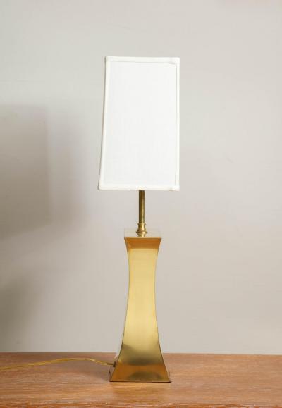 Modernist Pair of Brass Table Lamps