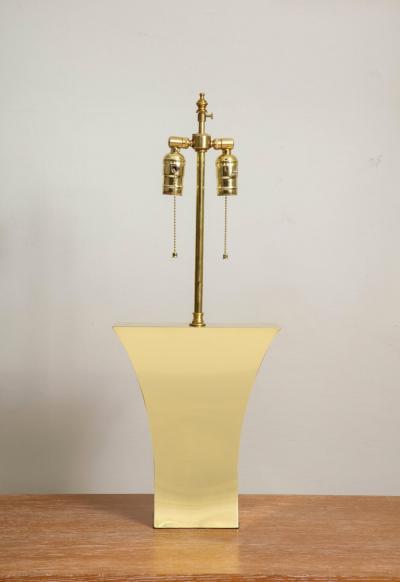 Modernist Pair of Brass Table Lamps