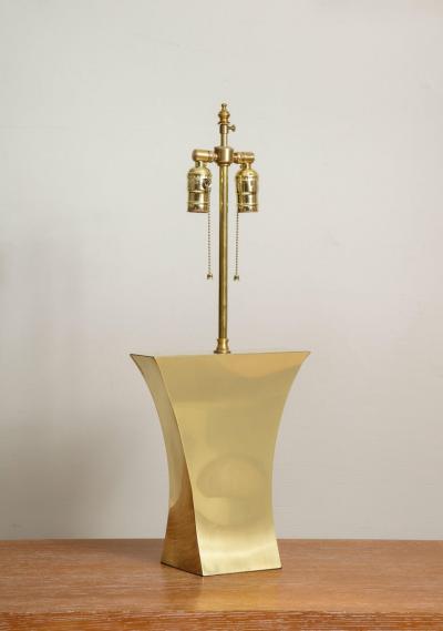 Modernist Pair of Brass Table Lamps