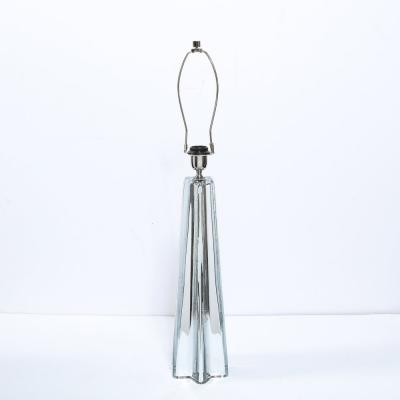 Modernist Pair of Handblown X Form Lamps in Handblown Murano Mercury Glass