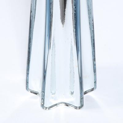 Modernist Pair of Handblown X Form Lamps in Handblown Murano Mercury Glass