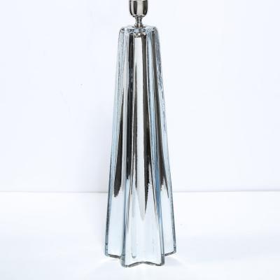 Modernist Pair of Handblown X Form Lamps in Handblown Murano Mercury Glass