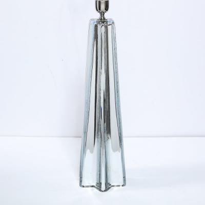 Modernist Pair of Handblown X Form Lamps in Handblown Murano Mercury Glass