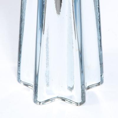 Modernist Pair of Handblown X Form Lamps in Handblown Murano Mercury Glass