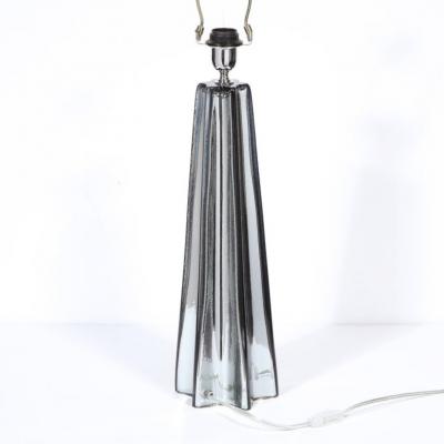 Modernist Pair of Handblown X Form Lamps in Handblown Murano Mercury Glass