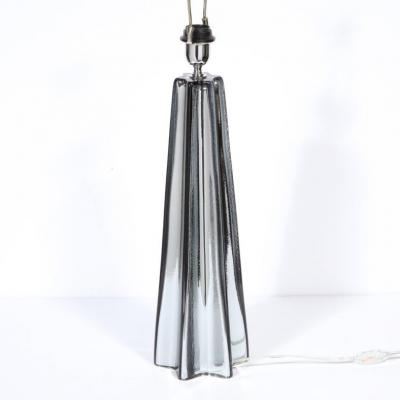 Modernist Pair of Handblown X Form Lamps in Handblown Murano Mercury Glass