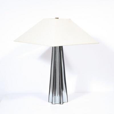 Modernist Pair of Handblown X Form Lamps in Handblown Murano Mercury Glass