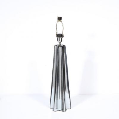 Modernist Pair of Handblown X Form Lamps in Handblown Murano Mercury Glass
