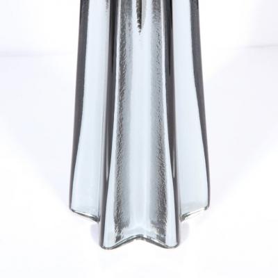 Modernist Pair of Handblown X Form Lamps in Handblown Murano Mercury Glass