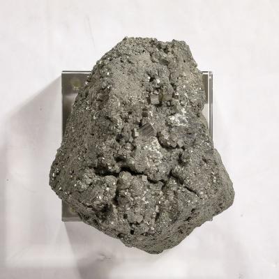 Modernist Pyrite Rock Specimen on Rectilinear Lucite Base