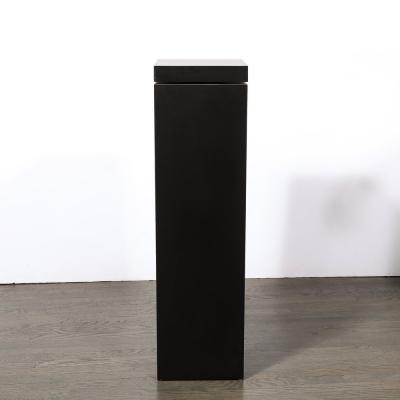 Modernist Rectilinear Matt Black Swivel Top Pedestal