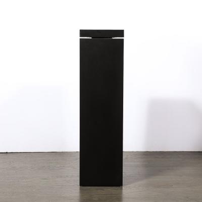 Modernist Rectilinear Matt Black Swivel Top Pedestal