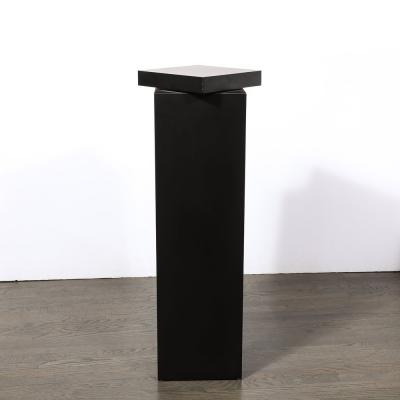 Modernist Rectilinear Matt Black Swivel Top Pedestal