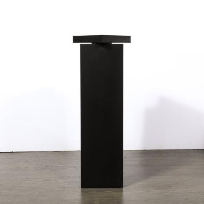 Modernist Rectilinear Matt Black Swivel Top Pedestal