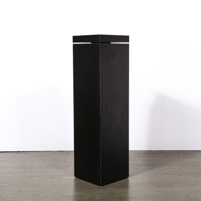 Modernist Rectilinear Matt Black Swivel Top Pedestal