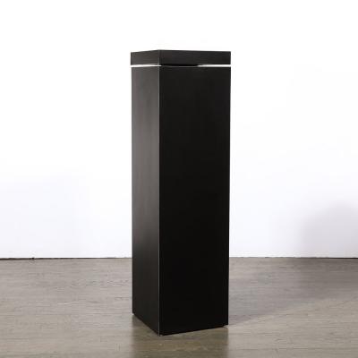 Modernist Rectilinear Matt Black Swivel Top Pedestal