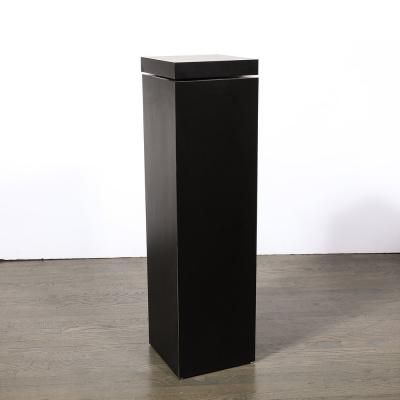 Modernist Rectilinear Matt Black Swivel Top Pedestal