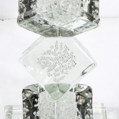 Modernist Sculptural Cubic Handblown Translucent Murano End Side Table