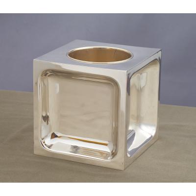 Modernist Silvered Wine Cooler Italy 1970s