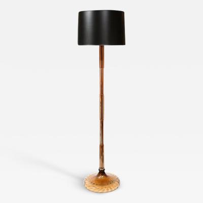 Modernist Skyscraper Style Hand Blown Smoked Bronze Murano Glass Floor Lamp