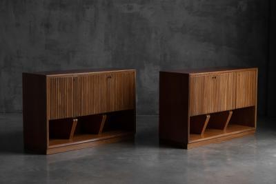 Modernist Slatted Credenza Italy 1960s