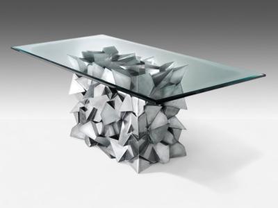 Modernist Steel Geometric Dining Table Base USA 21st c 