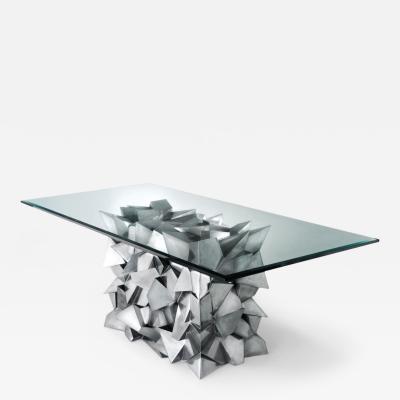 Modernist Steel Geometric Dining Table Base USA 21st c 