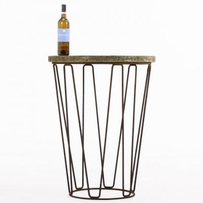 Modernist Stone top Iron Garden Table