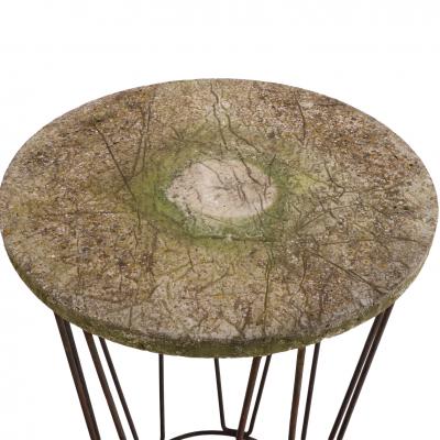 Modernist Stone top Iron Garden Table