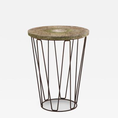 Modernist Stone top Iron Garden Table