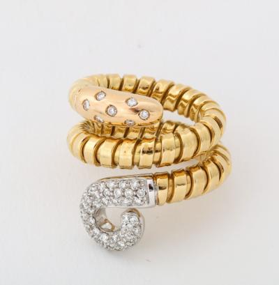 Modernist Turbogas Diamond Snake Ring