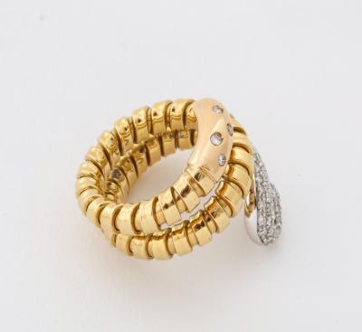 Modernist Turbogas Diamond Snake Ring