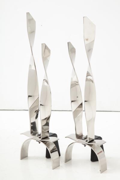 Modernist Twist Andirons