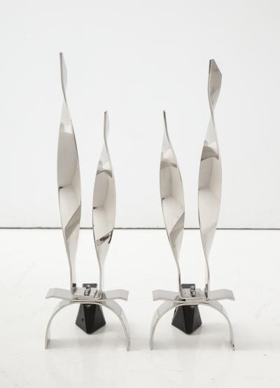 Modernist Twist Andirons