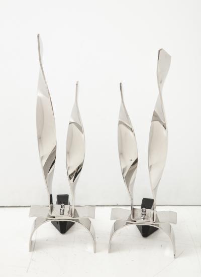 Modernist Twist Andirons