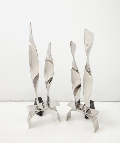 Modernist Twist Andirons