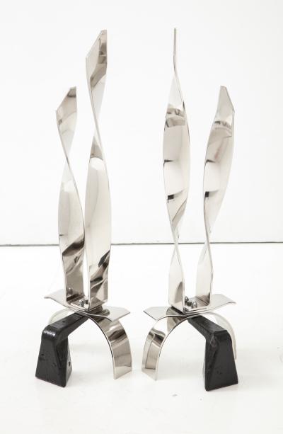 Modernist Twist Andirons