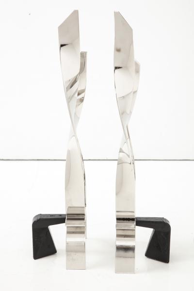 Modernist Twist Andirons