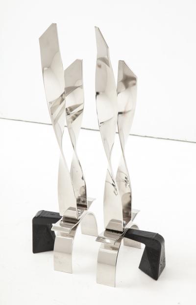 Modernist Twist Andirons