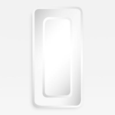 Modernist Two Tier Mirror w Rounded Beveled Edges Custom for High Style Deco