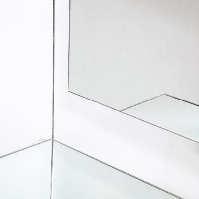 Modernist Vanity Table in Lucite Mirrored Glass