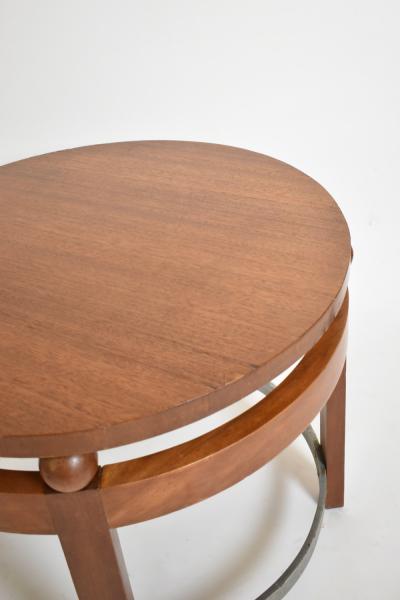 Modernist round wooden pedestal table 1930s