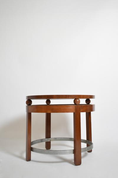 Modernist round wooden pedestal table 1930s