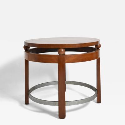 Modernist round wooden pedestal table 1930s