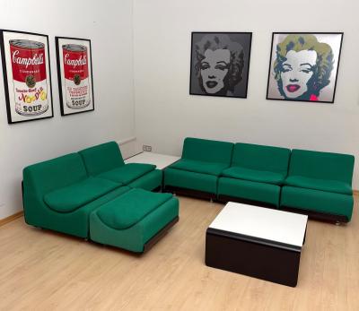 Modular Green Sofa Ensemble Orbis by Luigi Colani for COR Germany circa 1970
