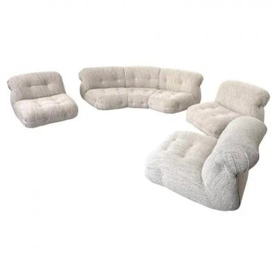 Modular Seating Set Beige Upholstery Italy