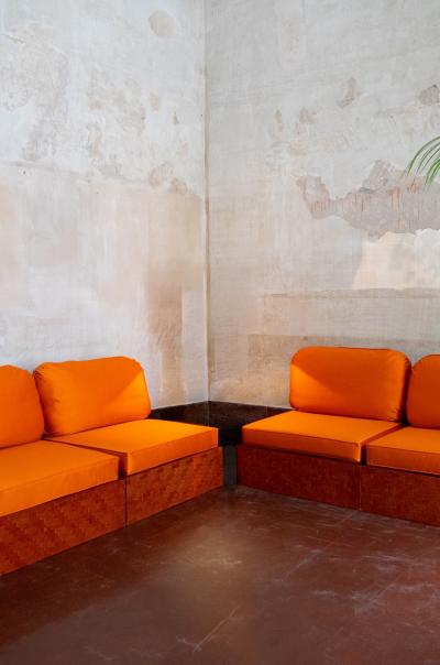 Modular Sofa Made of Pressed Bamboo 1980s