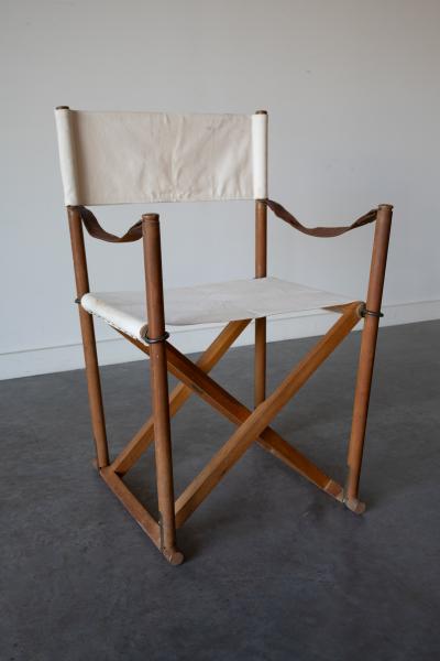 Mogens Koch Set of 4 MK16 Folding Safari Chairs by Mogens Koch for Cado Denmark