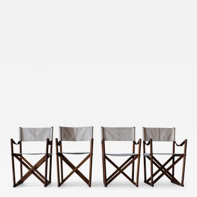 Mogens Koch Set of 4 MK16 Folding Safari Chairs by Mogens Koch for Cado Denmark
